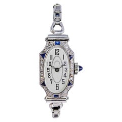 C.D. Pfau Platin Art Deco Damenarmbanduhr mit aus