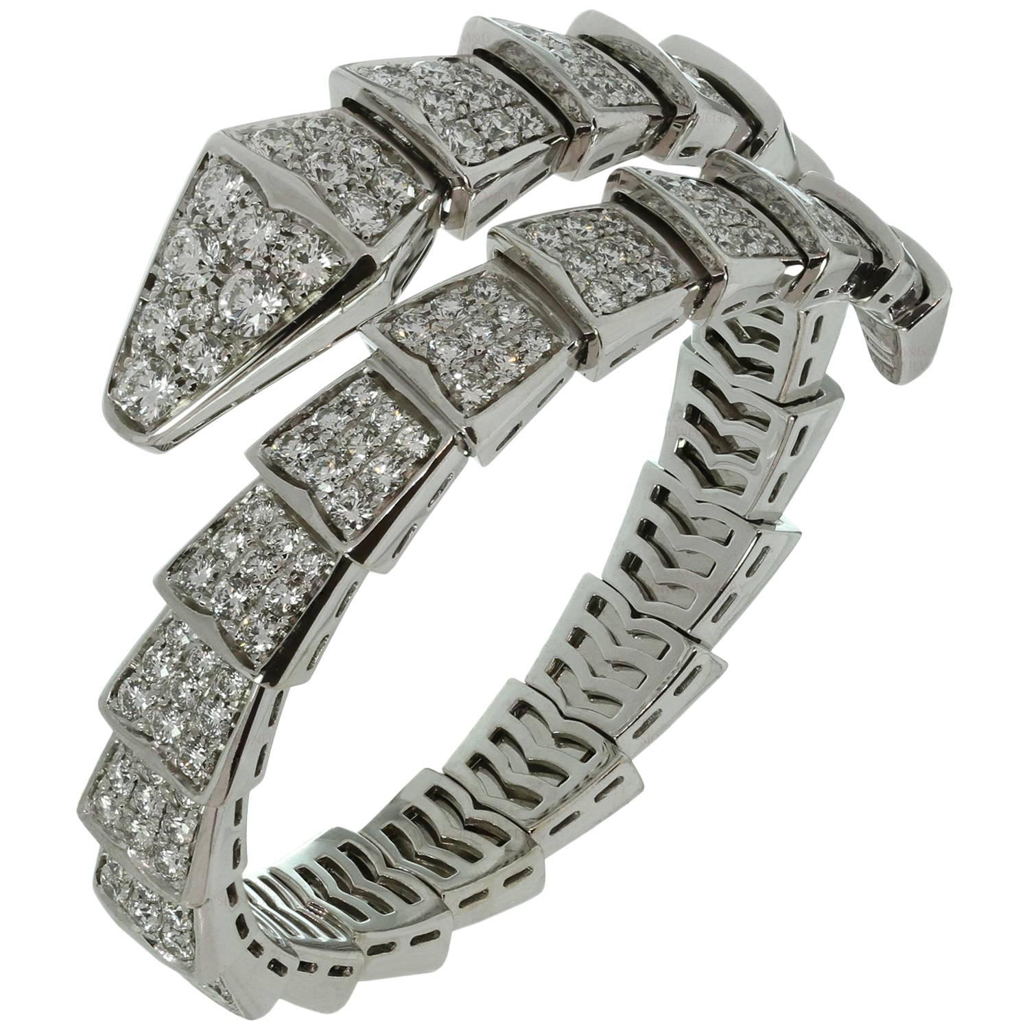 Bulgari Serpenti Pave Diamond Gold Bracelet