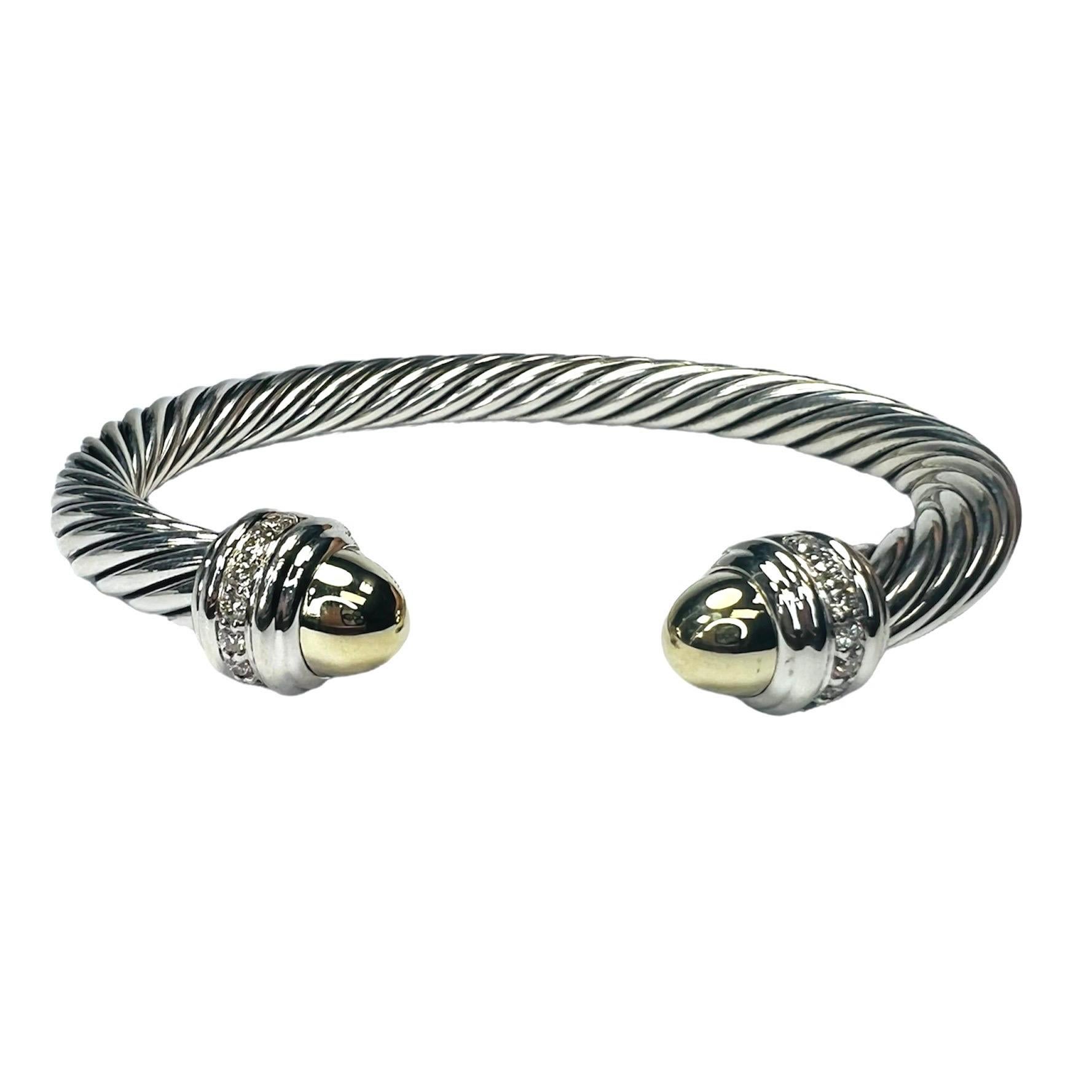 David Yurman Cable Armspange aus Sterlingsilber mit Diamanten Damen Schmuck Armbänder 