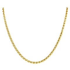 Victorian 14 Karat Yellow Gold Fluted Chain Antique Necklace