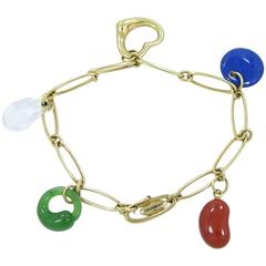 Tiffany & Co. Elsa Peretti Carved Gemstone Charm Bracelet
