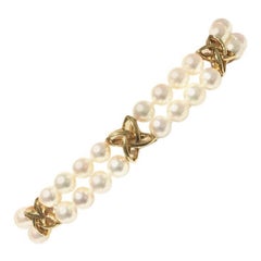Mikimoto Bracelet en or blanc PDH7K avec perles des mers du Sud blanches