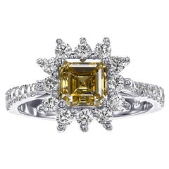 GIA 2.26 Tcw Fancy Diamond, 18 Kt, White Gold, Ring
