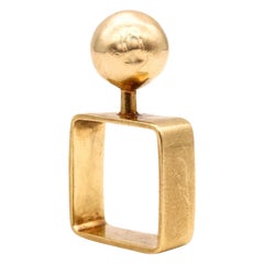 Cartier Dinh Van 1968 París Anillo Bola Geométrica Raro en Oro Amarillo de 18 Kt