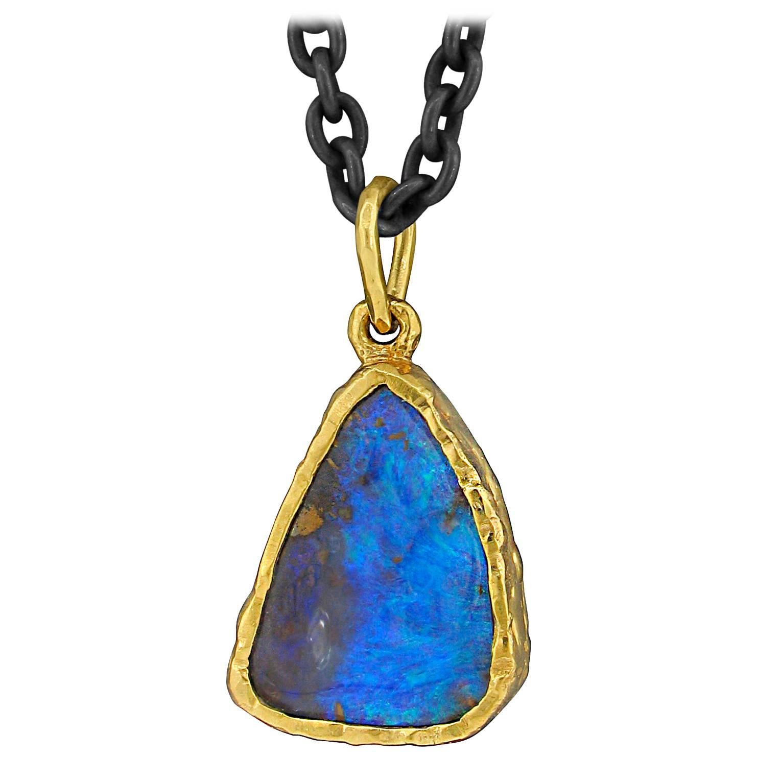 Victor Veylan Boulder Opal Gold Pendant