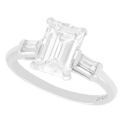 Antiguo anillo de compromiso solitario de diamantes y platino de 2,38 quilates, circa 1935