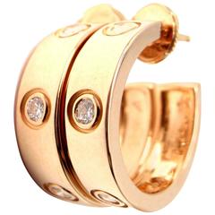 Cartier Love Diamond Gold 150th Anniversary Limited Edition Hoop Earrings