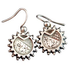 Antique Victorian Silver Aesthetic Dangly Earrings