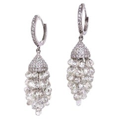 PANIM 20 Karat Briolette-Diamant-Kronleuchter Trauben-Ohrringe aus 18 Karat Gold