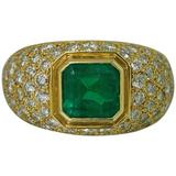 Smaragd Diamant 18K Gold  Ring