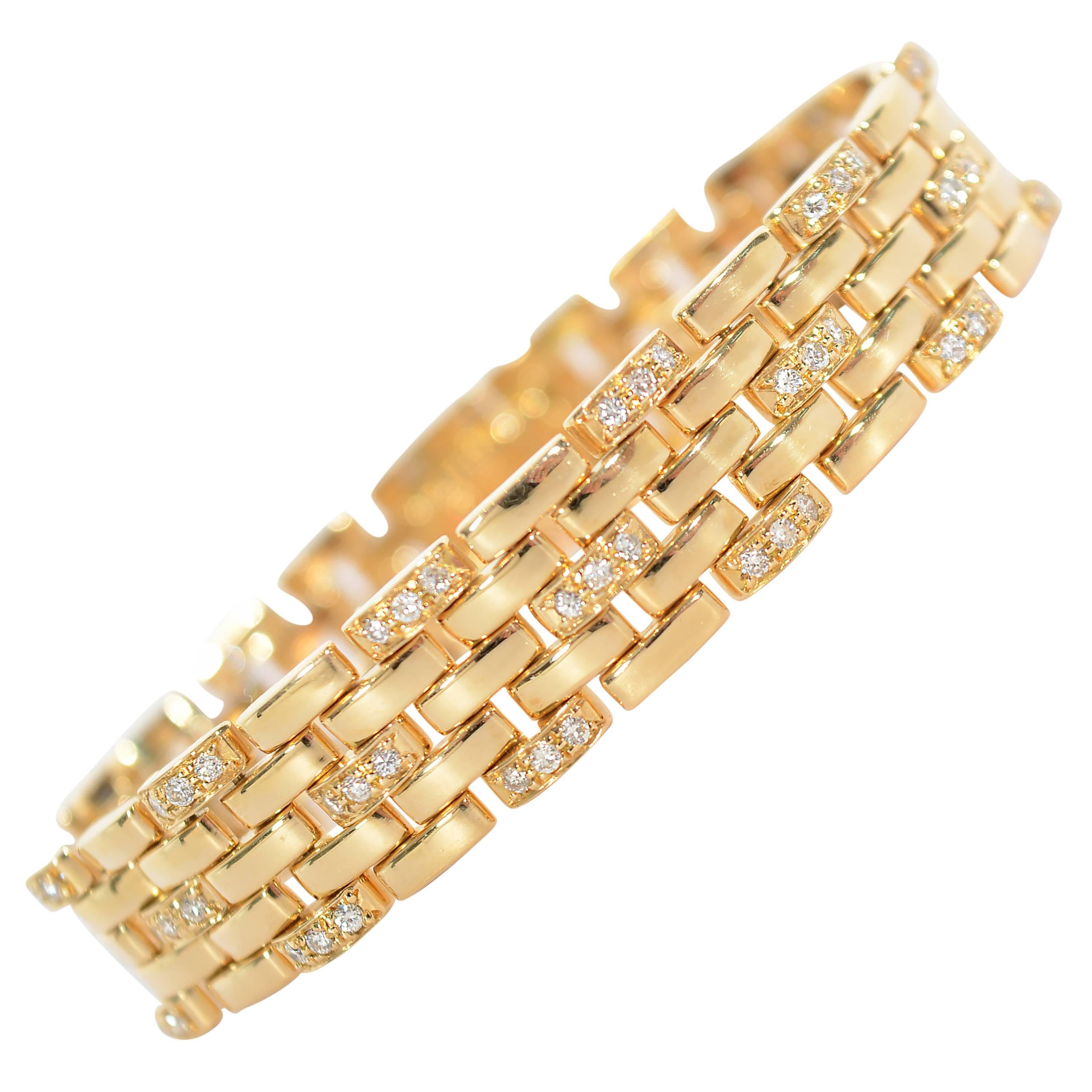 Cartier Panther-Armband aus Gold mit Diamanten