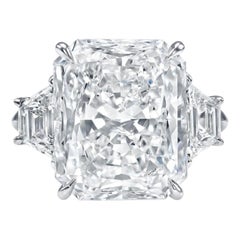 GIA Certified 3 Carat Radiant Cut Diamond Ring Flawless E Color Ideal Proportion