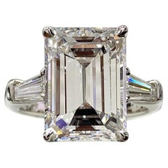 FLAWLESS GIA Certified 3 Emerald Cut  Diamond Ring
