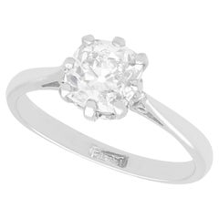 Anello di fidanzamento solitario con diamante antico da 1,10 carati in platino