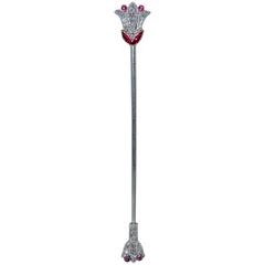 Cartier Art Deco Ruby Diamond Platinum Jabot Pin