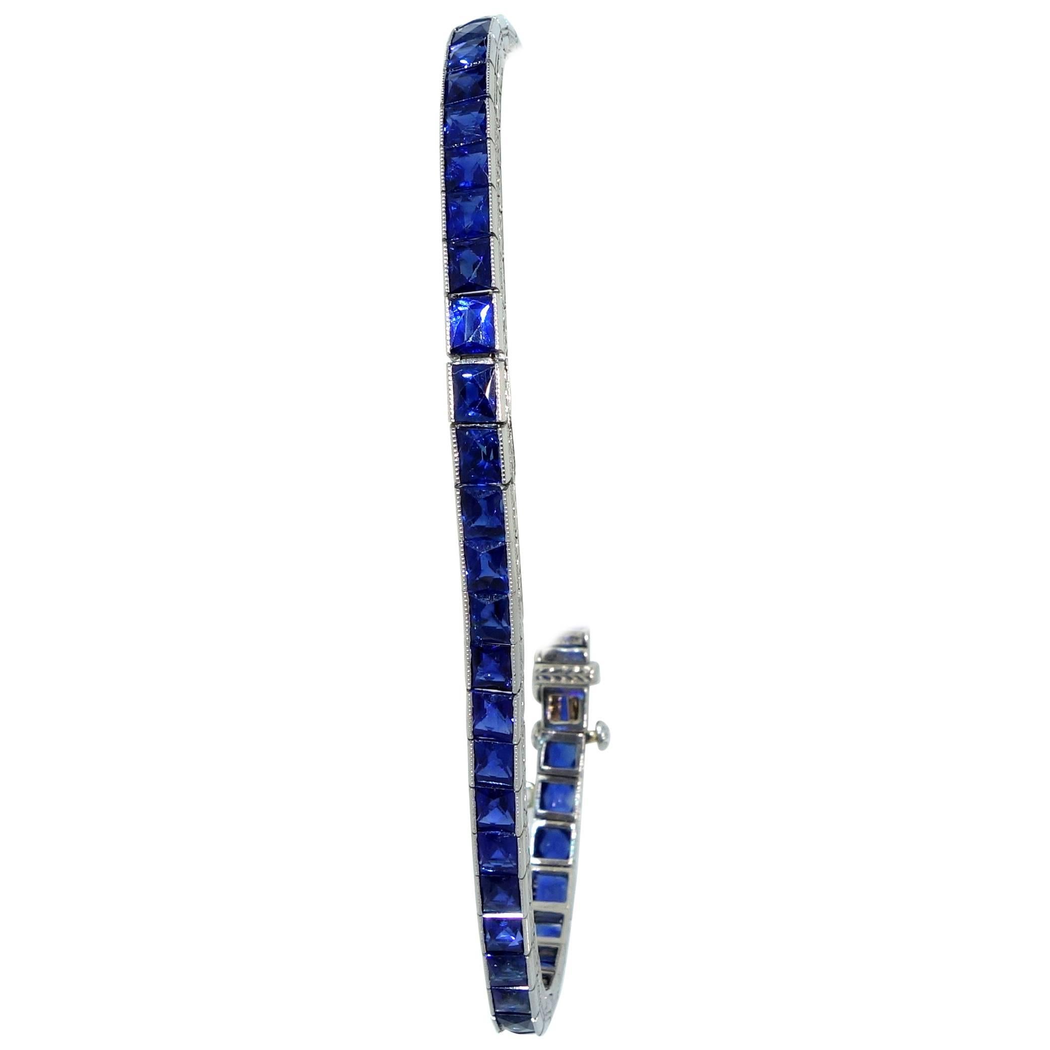 Oscar Heyman Sapphire Platinum Bracelet