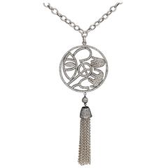 Julia Post Diamond Hamsa Tassel Pendant Necklace