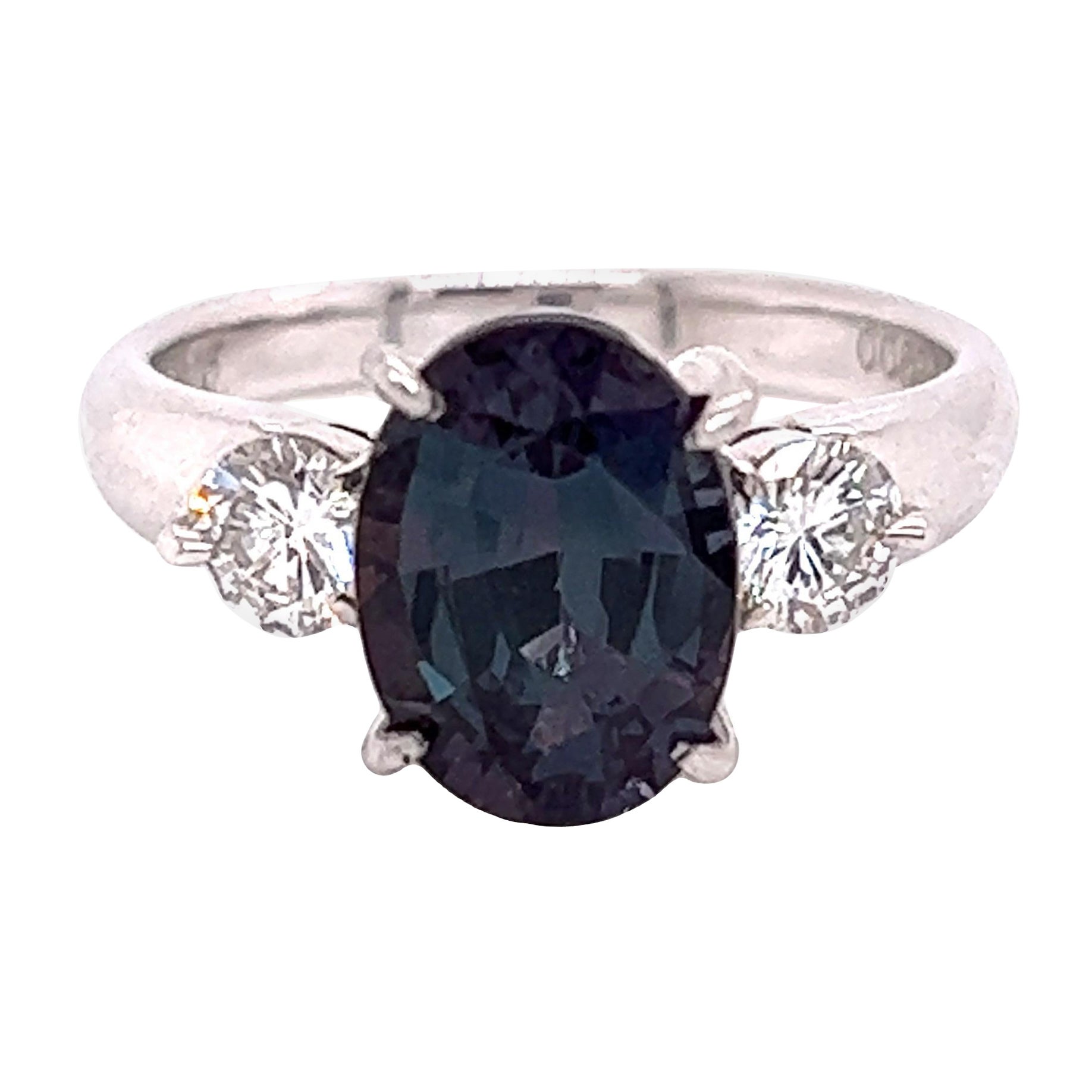 Natural GIA Certified 2.74 Ct. Brazillian Alexandrite & Diamond Cocktail Ring For Sale