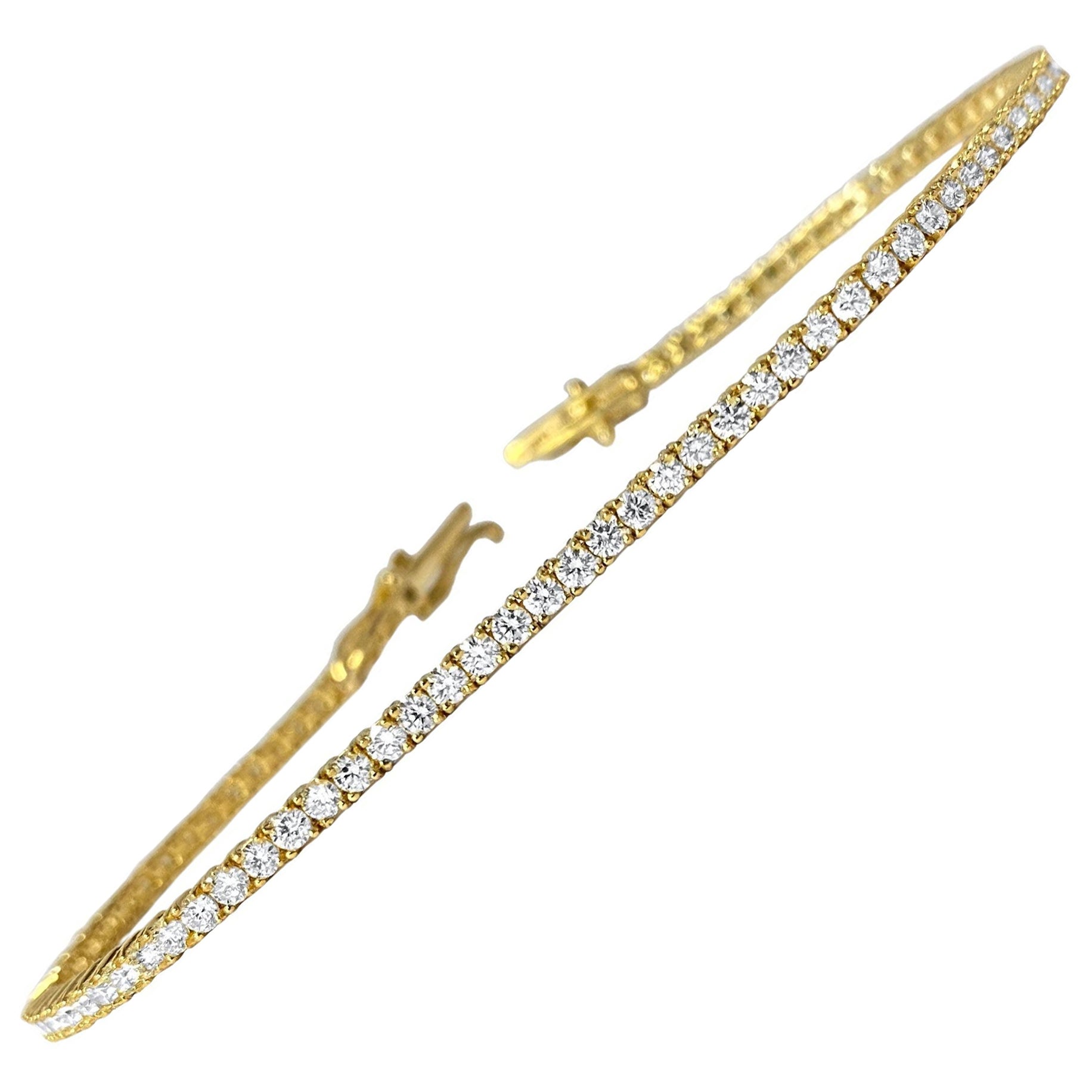 3.52ct VVS Diamond Tennis Bracelet Unisex For Sale at 1stDibs