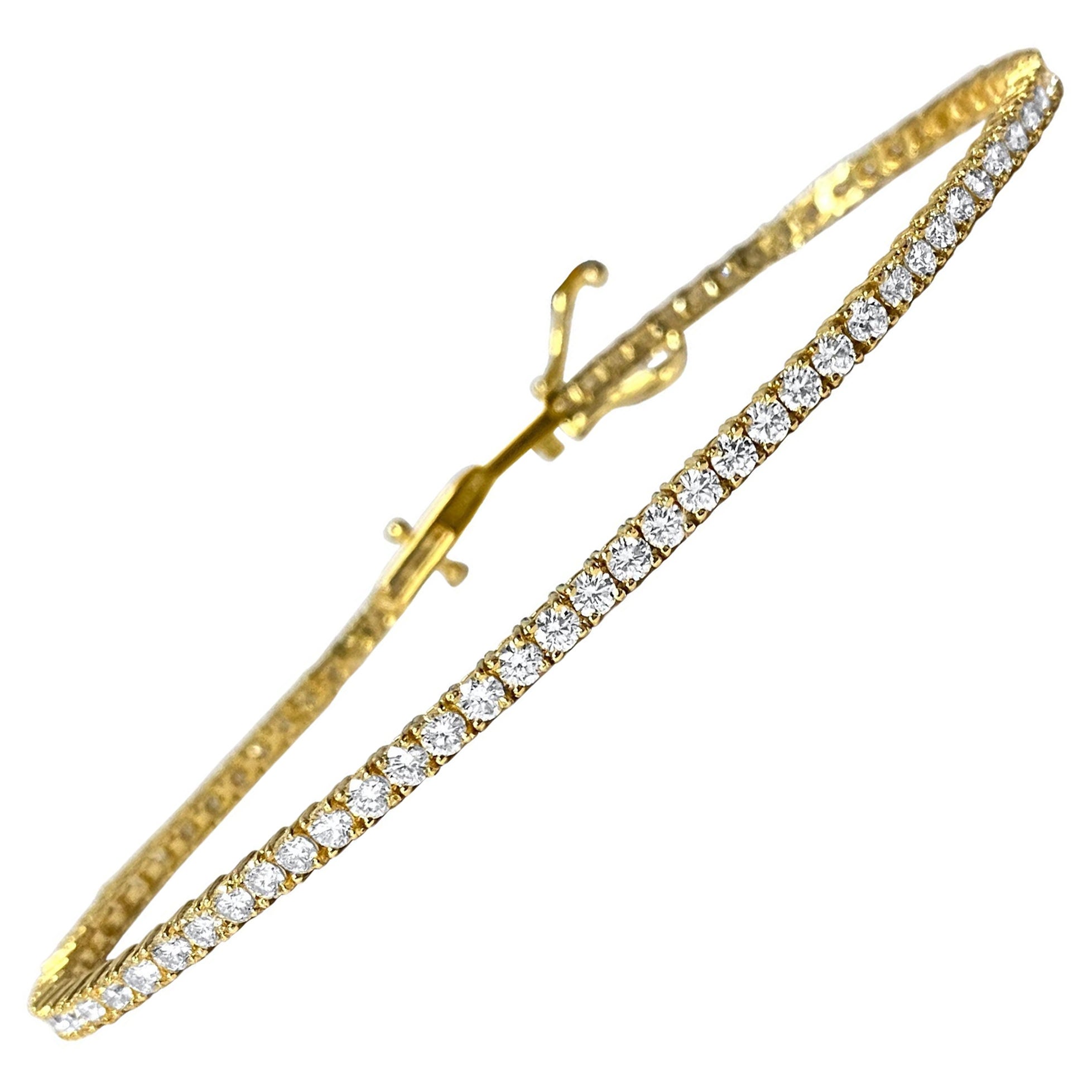 Unisex 4.00ct VVS Diamond Tennis Bracelet For Sale at 1stDibs