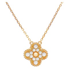 Van Cleef Alahambra Diamond Necklace 18k Gold