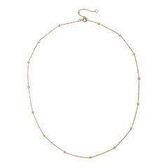 Faye Kim 18 Karat Gold and Diamond Station Necklace