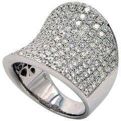 Wide Concave Diamond Ring, Pave Set 3