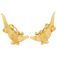 1988 Kieselstein - Cord Aligator Earrings