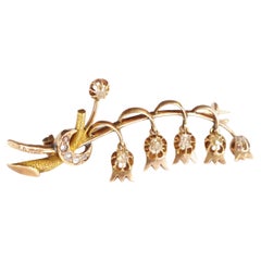 Broche Ruso Lirio del Valle en Oro de 14k, Broche Ruso