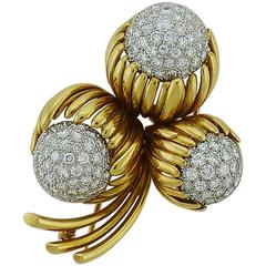Van Cleef & Arpels Round Diamond 18K Yellow Gold Bouquet Brooch 8