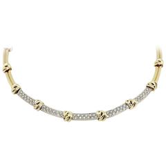 Tiffany & Co. Diamond Gold Love Knot Link Necklace