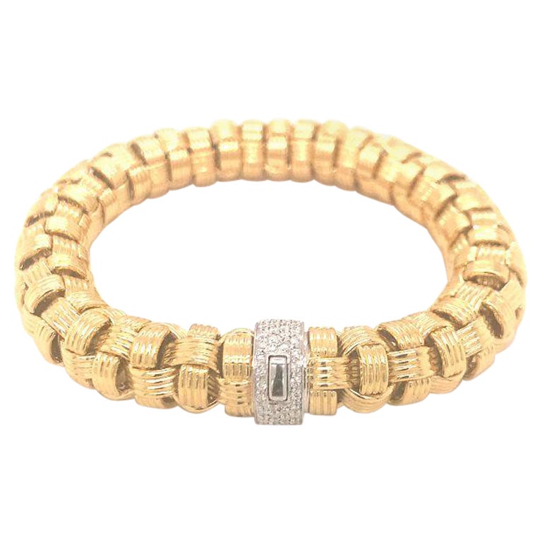 Diamond 18k Yellow Gold Bracelet by Roberto Coin For Sale
