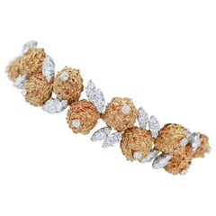 Vintage Diamonds, Platinum and 18 Karat Yellow Gold Retrò Bracelet