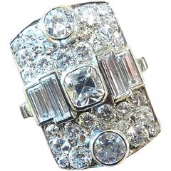 Large Dramatic Diamond Platinum Ring