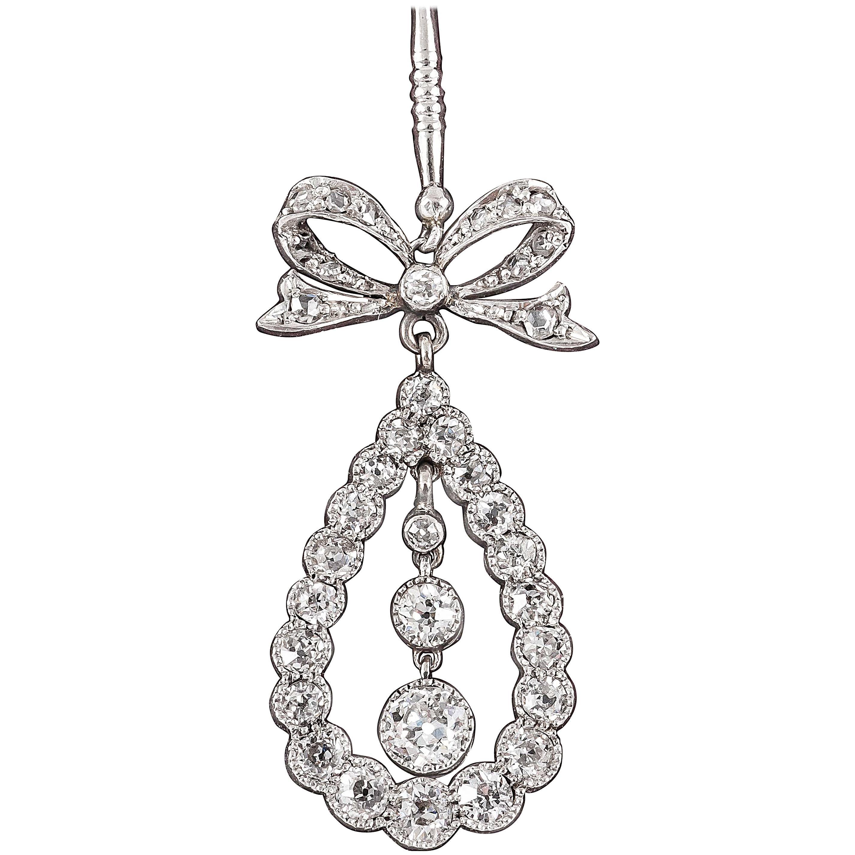 Edwardian Diamond Necklace For Sale