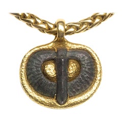 Vintage Elizabeth Gage Hammered Pendant, Necklace