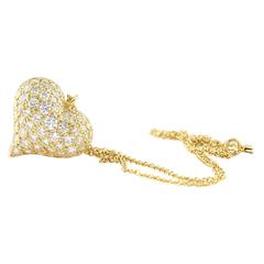 Tiffany & Co. 1.80 Carat Diamonds Gold Heart Necklace