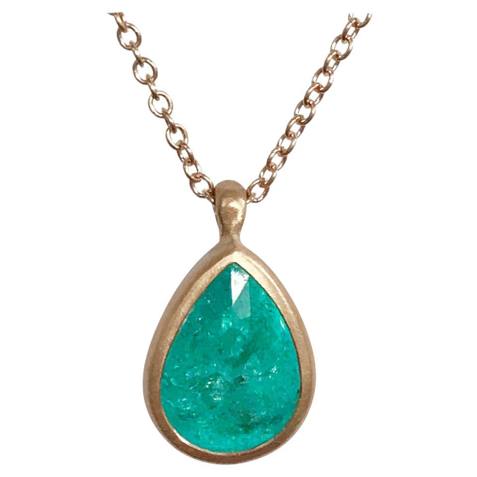 Dalben Design Drop Shape Rose Cut Slice Ruby Yellow Gold Necklace For ...