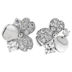 Tiffany & Co. Platinum Diamond Paper Flowers Cluster Earrings