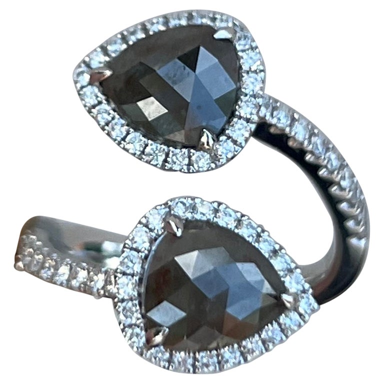 Black Diamond Pear Ring - 194 For Sale on 1stDibs | black pear ring