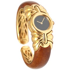 Vintage Bulgari Ladies Yellow Gold Wood Antalya Wristwatch Ref BJ03 C509