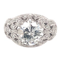 3.00 Carat Diamond Engagement Platinum Ring