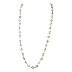 Golden Pearl Necklace with Champagne Citrine Accents