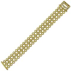 Cartier "Penelope" Diamond 18K Yellow Gold Mesh Bracelet 12