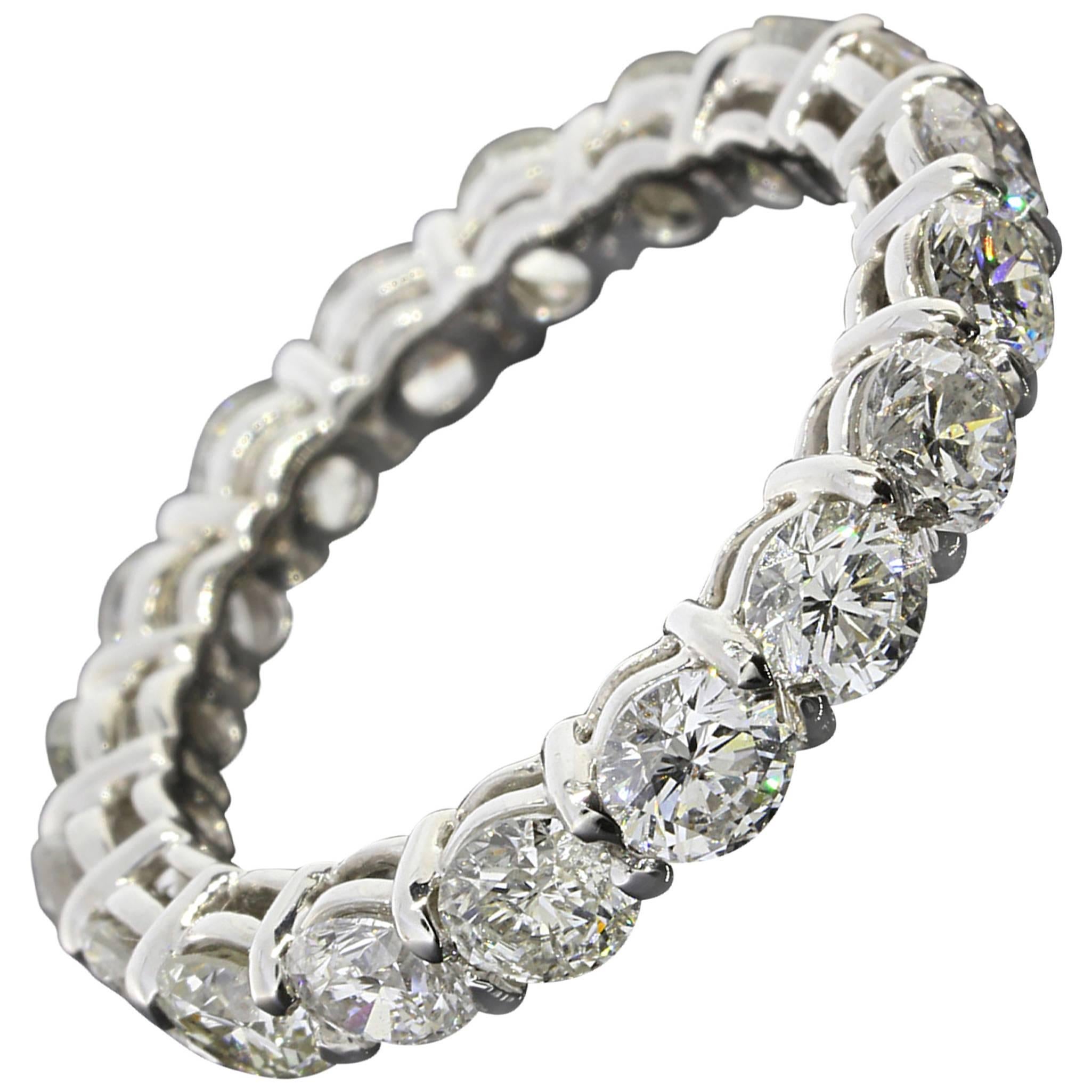 2.90 Carats Round Diamonds Gold Eternity Wedding Band Ring 