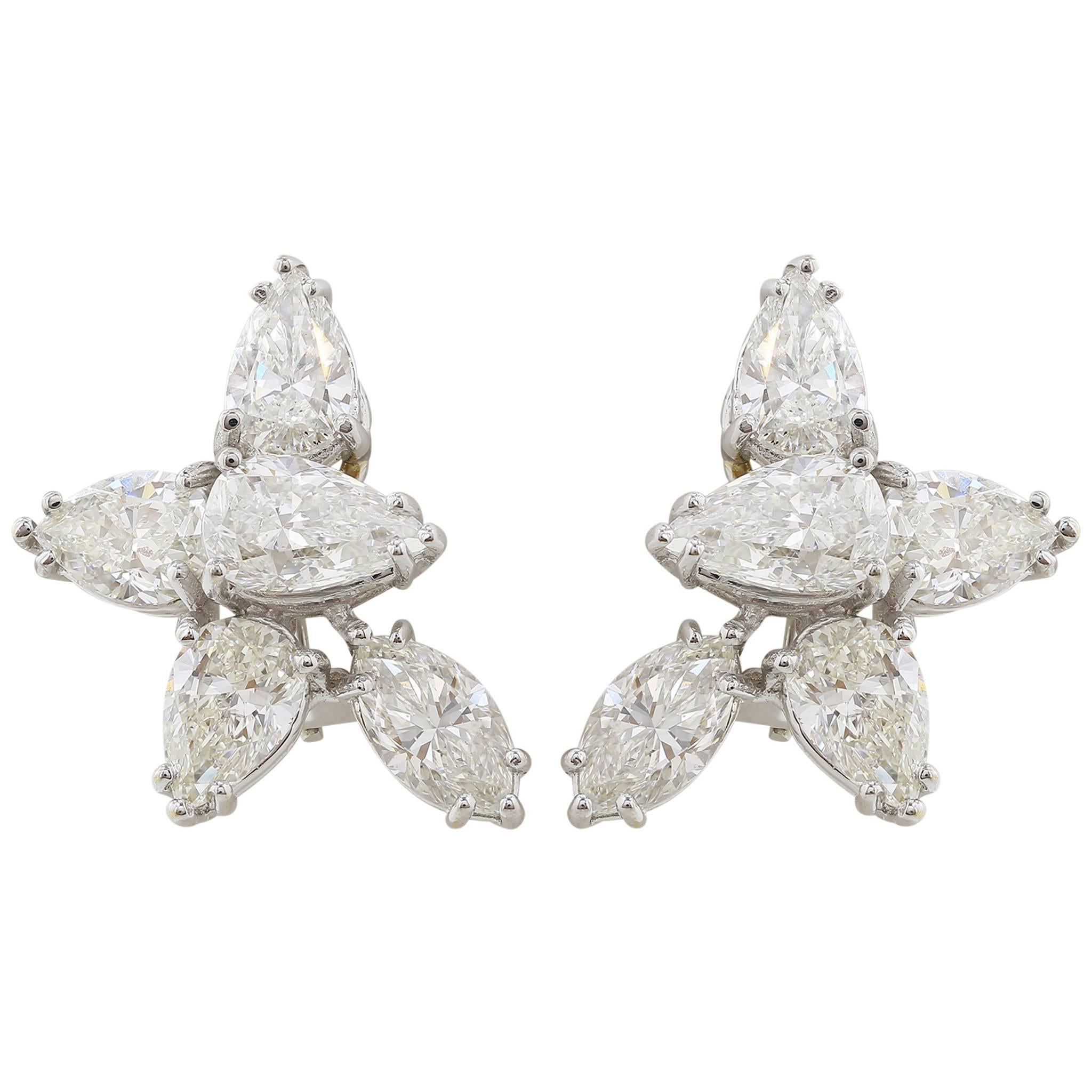 8.10 carats Fancy Shape Diamond Earrings For Sale