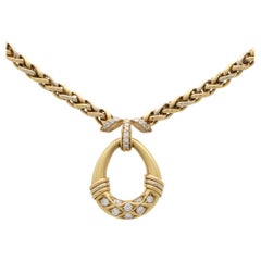 Vintage Cartier Chunky Diamond Necklace in Tri-Colored Gold