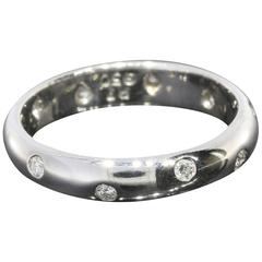 Tiffany & Co. Diamond Platinum Flush Set Etoile Wedding Band Ring