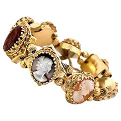 Vintage Cameo Gold Slide Bracelet