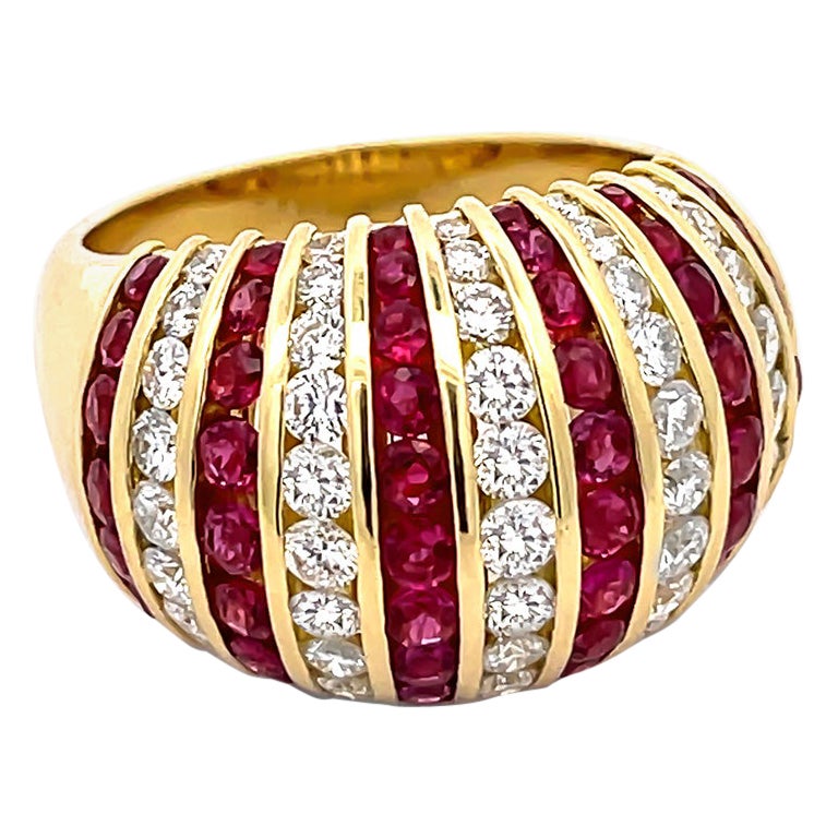 1.86ct Diamond 2.67ct Ruby Gold Ring For Sale